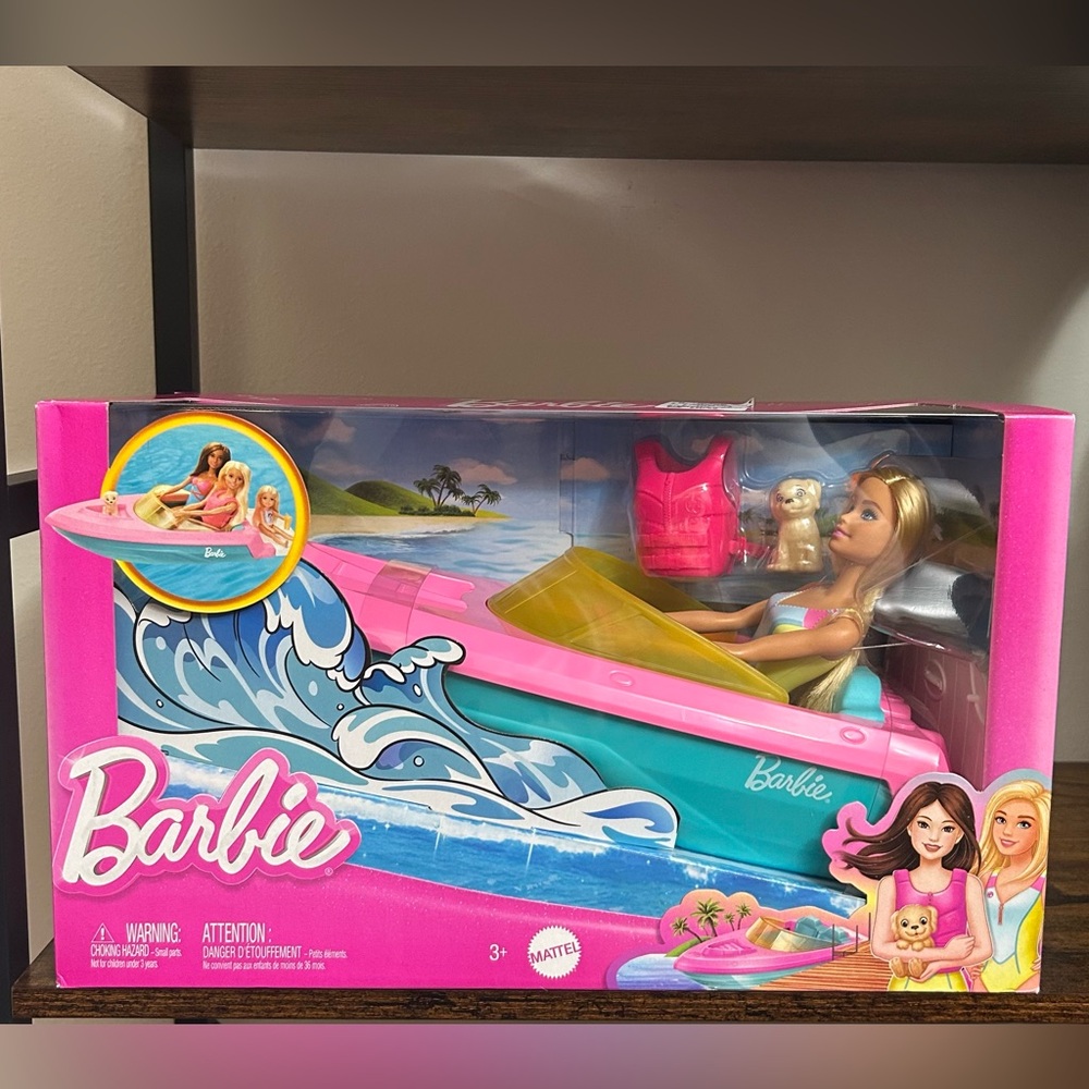 Barbie Speedboat Set with Doll and Pet